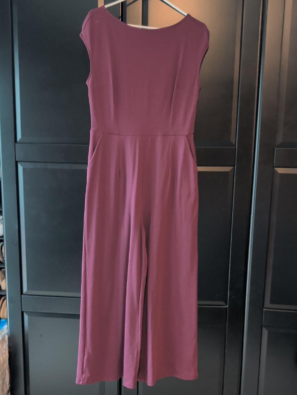 Old Navy Sleeveless Wide-Leg Jumpsuit in Plum